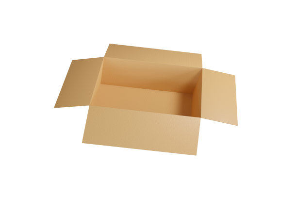 打开空的棕色纸板箱。模型模板纸箱盒孤立在白色背景上。矩形的格式。交付的概念。3 d渲染插图。图片下载