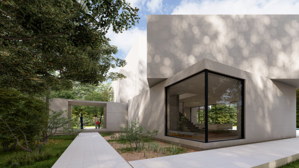 白色现代化的大房子图片下载