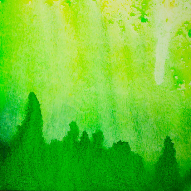 抽象水彩画。黄色绿色模式。纸上有油漆污渍。艺术背景与设计空间。图片下载