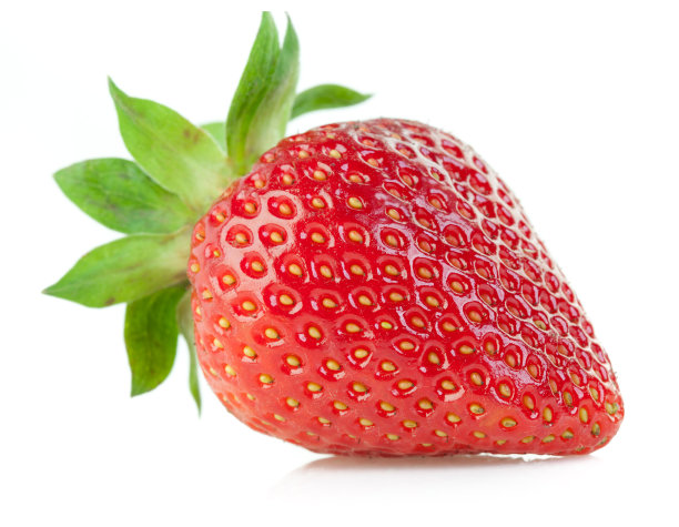 靠近两个成熟的草莓在白色图片下载