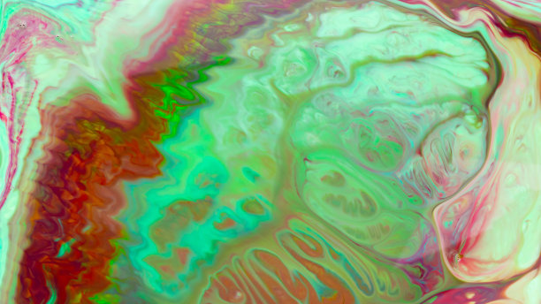 迷幻流动的艺术背景。液体表面上的彩色污点。创意背景与彩色斑点。时髦的抽象背景图片下载