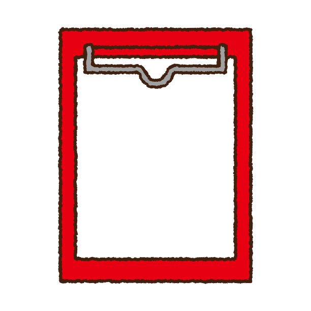 手写插图框架与红色活页夹和普通的白纸图片下载