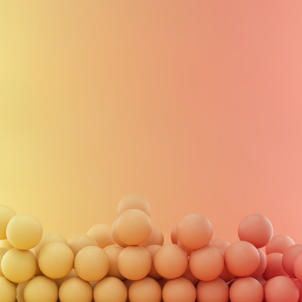 黄色工作室背景上的球体与文本或设计空间。图片下载