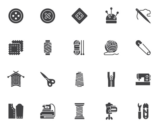 针线活，缝纫矢量图标设置图片下载