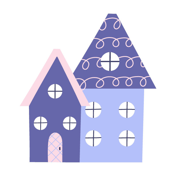 可爱的房子手绘矢量插图图片下载