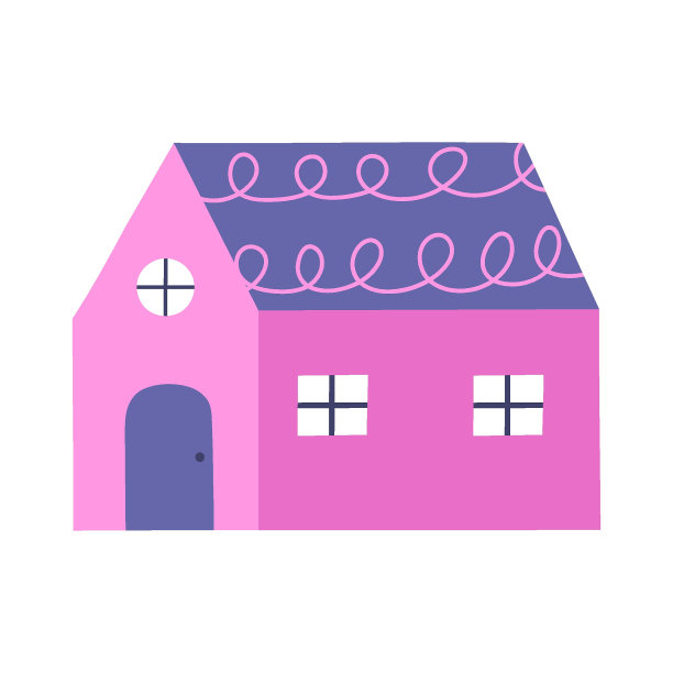 可爱的房子手绘矢量插图图片下载