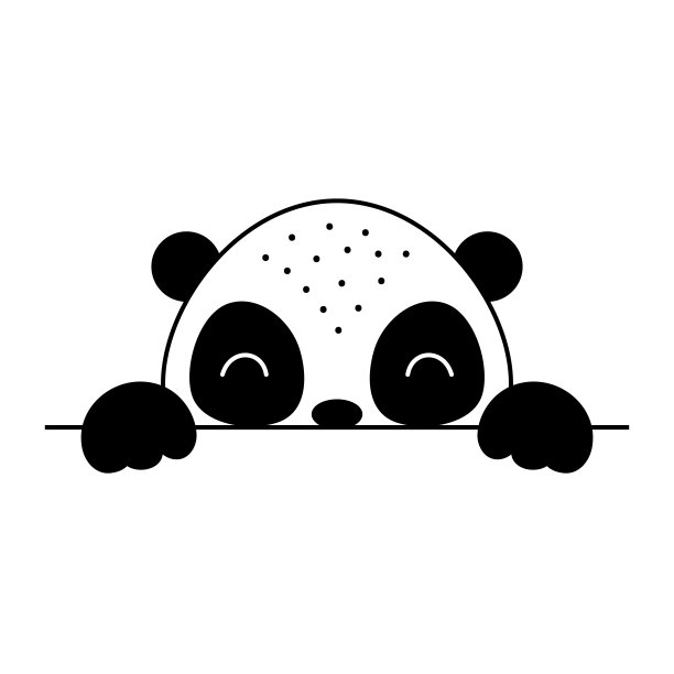 斯堪的纳维亚风格的卡通熊猫脸。可爱的动物为孩子的t恤，穿，托儿所装饰，贺卡，请柬，海报，房子内部。向量股票插图图片下载