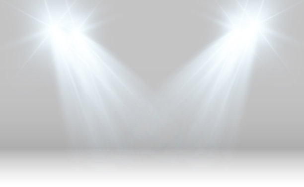 白色场景与聚光灯。矢量插图。图片下载