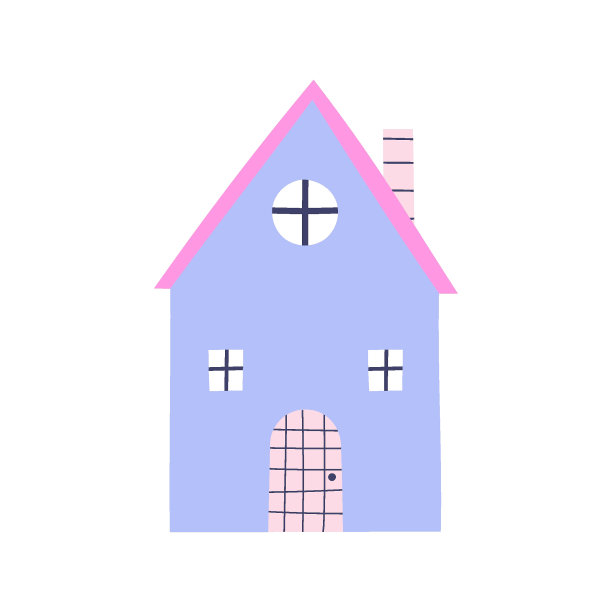 可爱的房子手绘矢量插图图片下载