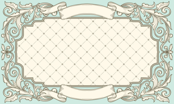 装饰华丽的复古设计卡片模板图片下载
