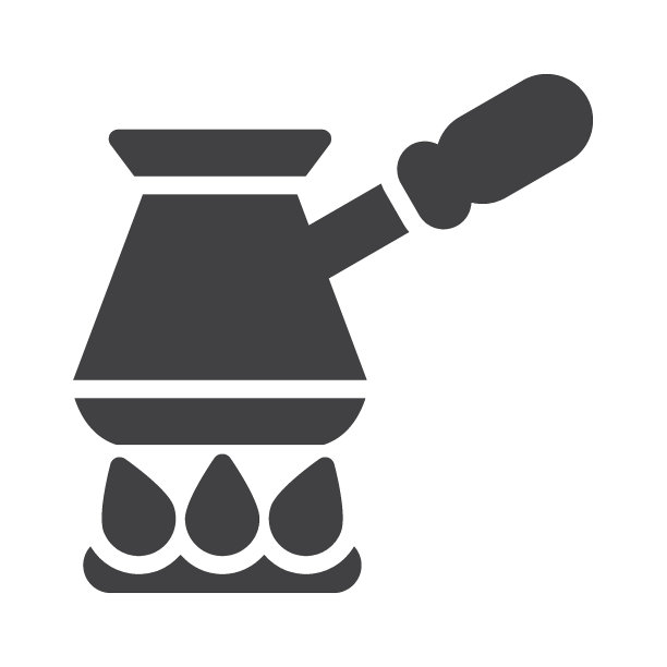 燃气灶上的咖啡壶矢量图标图片下载