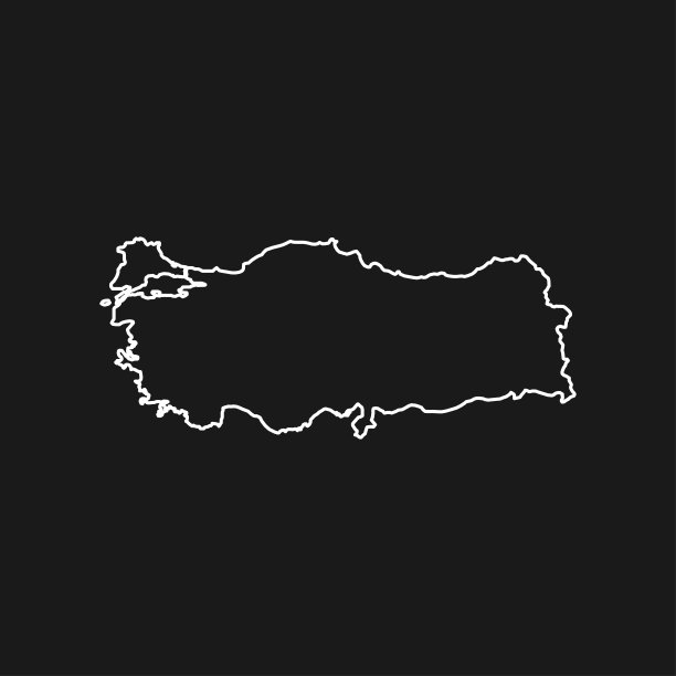 土耳其地图的黑色背景图片下载