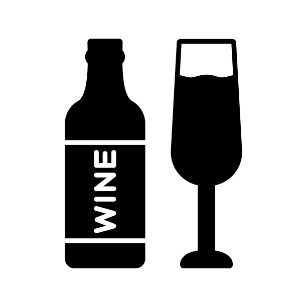 倒酒字形图标设计图片下载