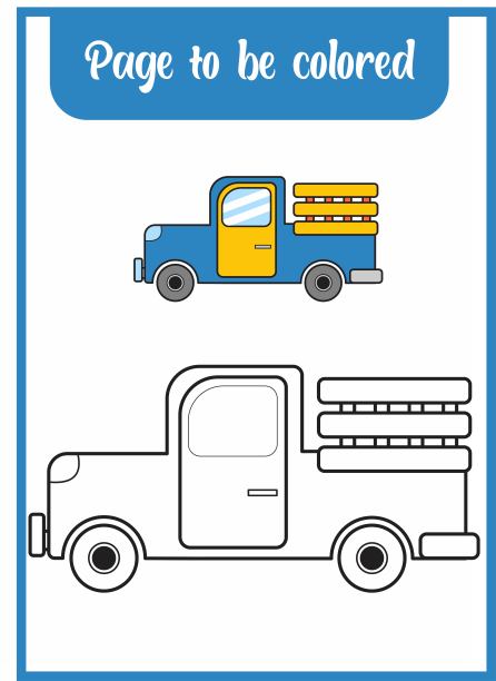 儿童涂色书。着色卡车。图片下载