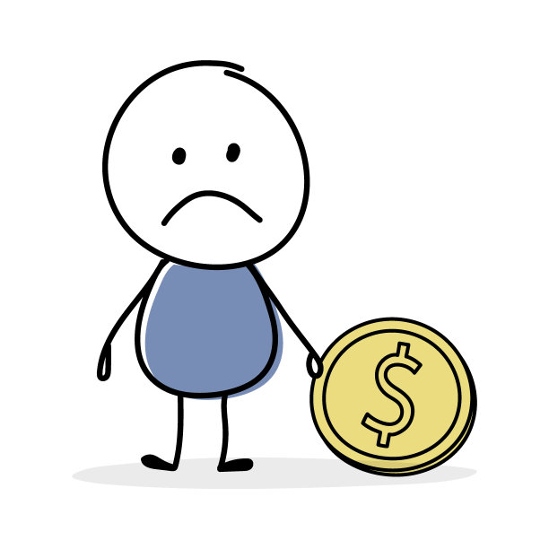 拿美元的有趣的棍棒人。省钱的概念。图标集。向量图片下载