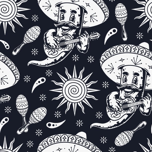 唱红辣椒无缝花式图片下载