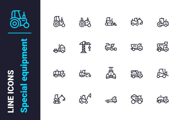 重型设备施工机械图标集图片下载