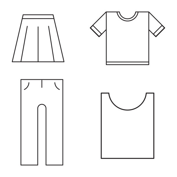 设置服装图标。夏天的风格。矢量插图。股票的形象。图片下载