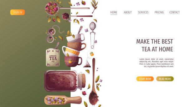 散茶罐，匙和勺，过滤器，茶杯。茶馆、咖啡吧、茶友、茶会、厨房图片下载