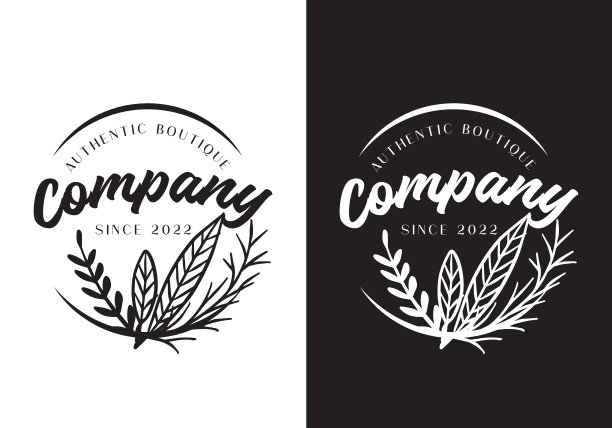 排印标志植物公司矢量插图模板好为任何行业图片下载