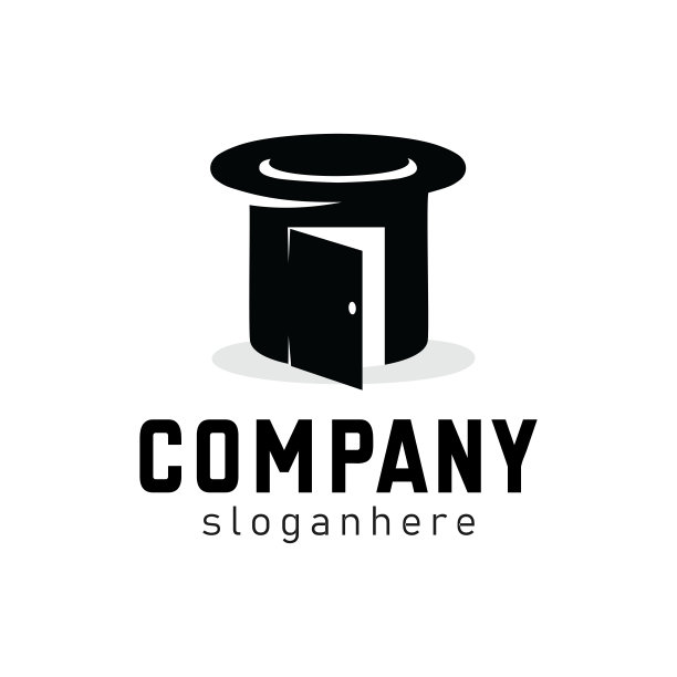 魔术顶帽门设计矢量黑色剪影图片下载