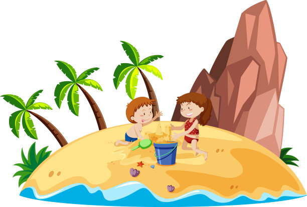 人们在海滩上的场景图片下载