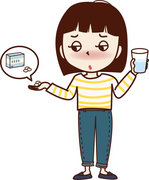 一个正在服药的年轻女子。图片下载