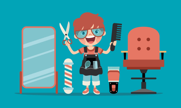 头发护理画与卡通儿童图片下载