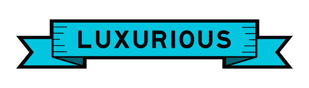 复古蓝色丝带横幅与字豪华在白色背景图片下载