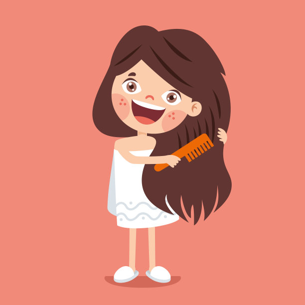 头发护理画与卡通儿童图片下载