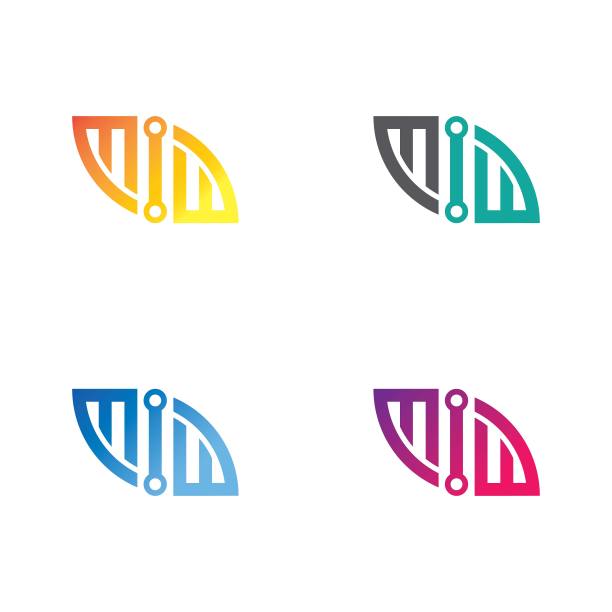 DNA标志模板矢量图标集图片下载