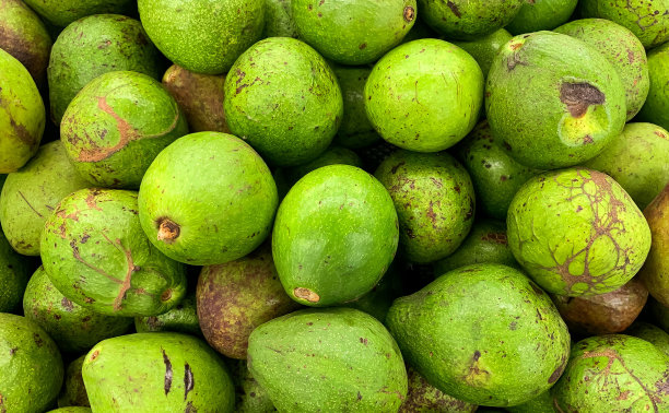 超市里一堆新鲜的牛油果图片下载