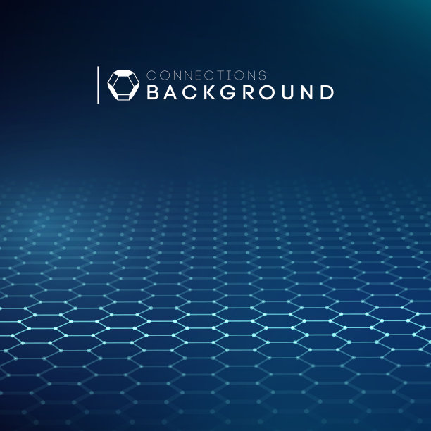 网络连接概念黑色背景矢量插图。未来六边形视角广角景观。未来蜂窝的概念。三维景观。大数据数字化背景图片下载