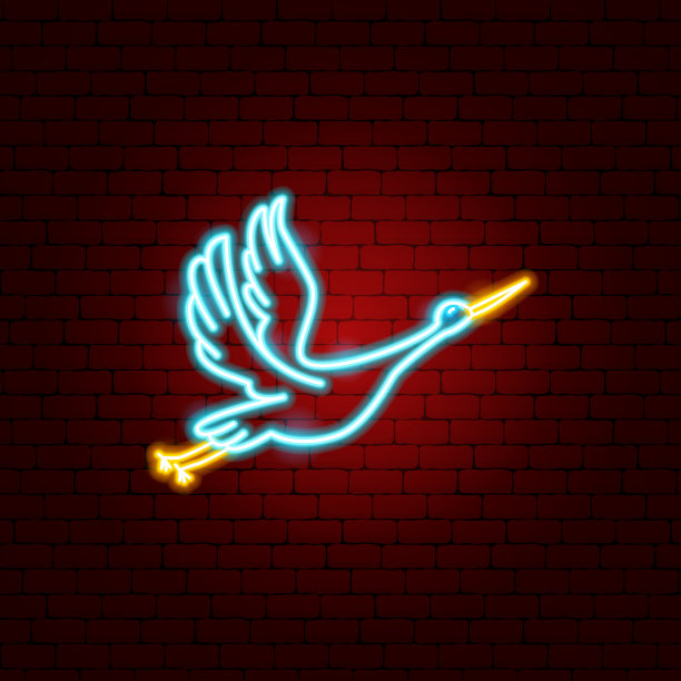 起重机霓虹灯图片下载