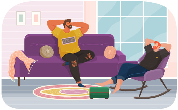 男人躺在沙发上的公寓快乐的年轻人图片下载