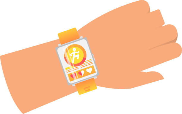 智能健身手表上的手图标图片下载