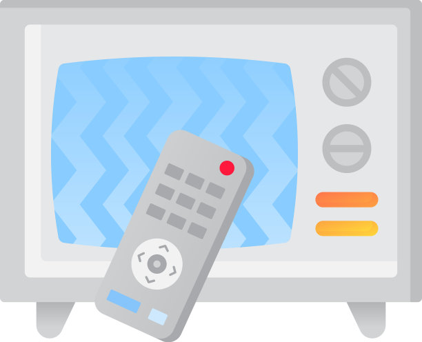 带有遥控图标的复古电视机图片下载