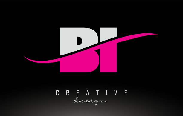 Bi b I白色和粉红色的字母标志与嗖嗖图片下载