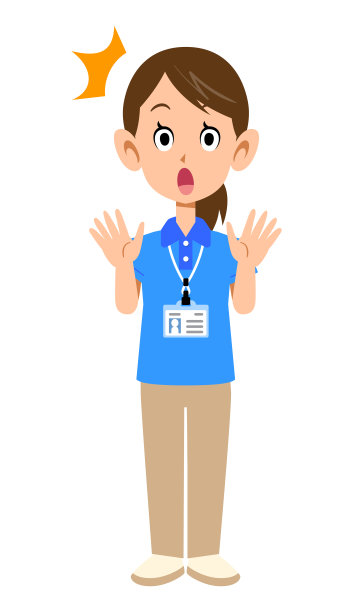 身着短袖polo衫，佩戴名牌的女职员的惊人姿态图片下载