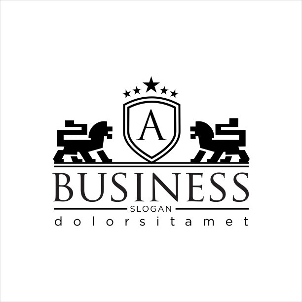 豪华皇家狮子王徽章模板设计股票向量图片下载