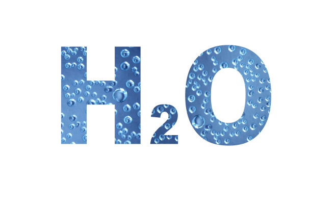 H2O字母与水滴孤立在白色背景上。水的水图片下载