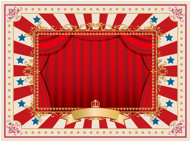 复古框架古董马戏团舞台图片下载
