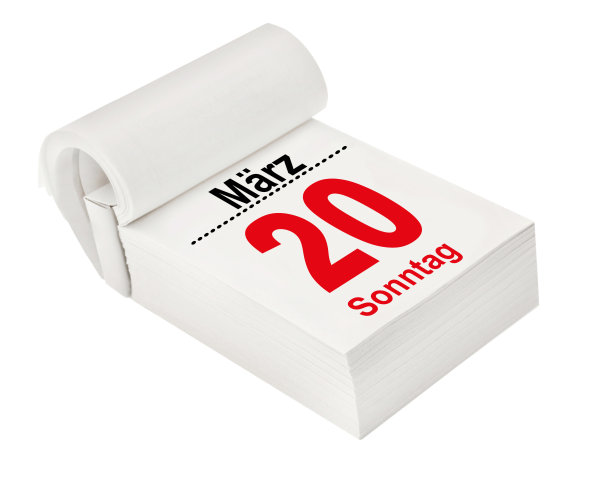 德国日历2022年3月20日星期日孤立在白色背景上图片下载
