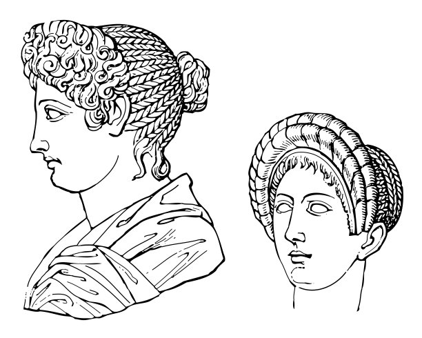 发型在古罗马-古董雕刻插图图片下载