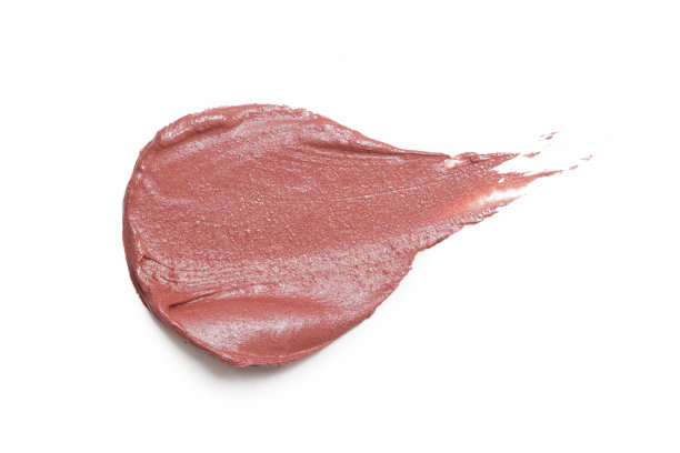 棕色奶油色化妆样本孤立在白色背景上。装饰美容涂片。图片下载