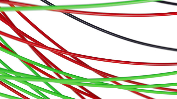 电脑电线在白色背景。网络以太网连接概念3d渲染图片下载
