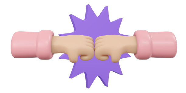 3D渲染的手凸标志孤立在白色背景上。3D渲染插图卡通风格。图片下载