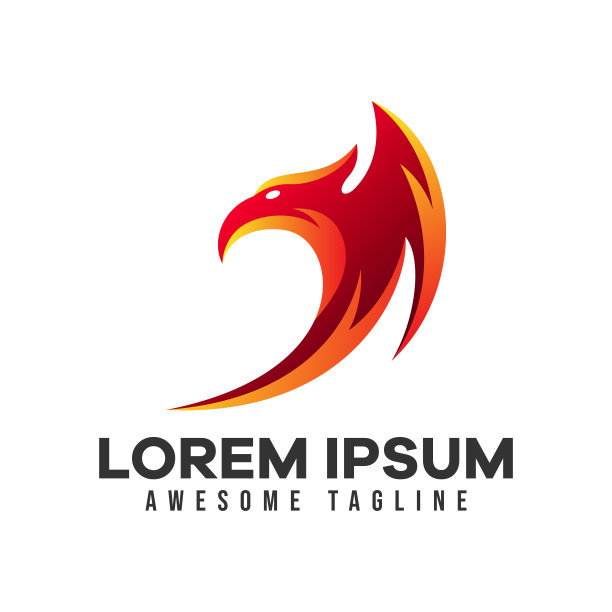 矢量鹰标志模板。适合爱国、飞行、自由、保护、安全或空中标志。矢量插图简单的渐变颜色风格图片下载