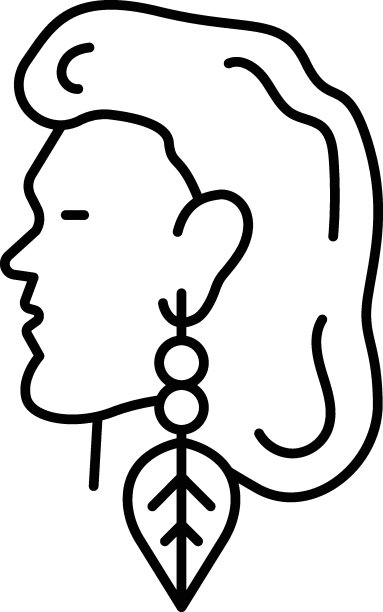 土著美国人头像矢量图标设计，复古美国文化和传统符号，美国社会符号，美国艺术和文学股票插图，土著男子戴耳环的概念图片下载