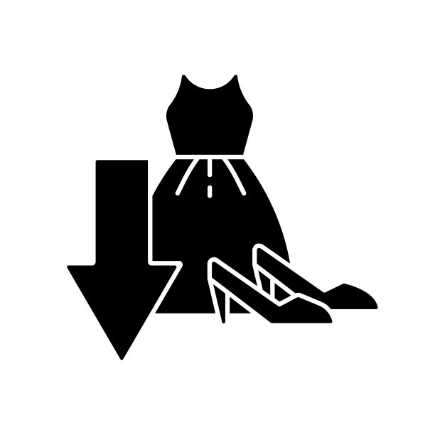 减少购买的衣服黑色字形图标图片下载